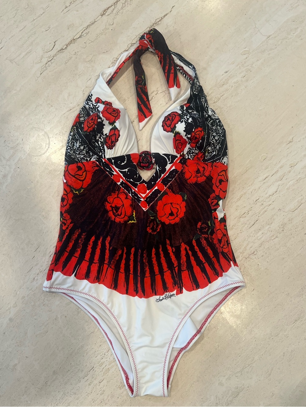 Save the Queen swimsuit with rose detail size M - NWOT